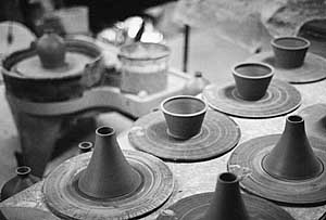 pots just off the wheel