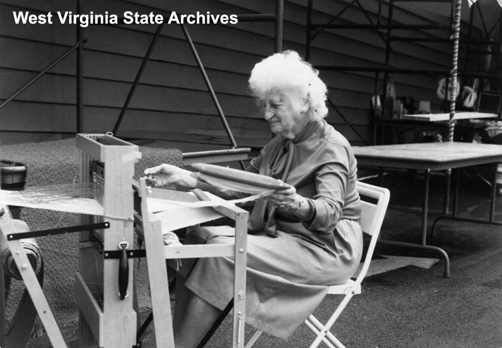 One-hundred-year-old weaving student Lily Schilansky, Canaan Valley, n.d. Dorothy Thompson Collection, West Virginia State Archives (306513)