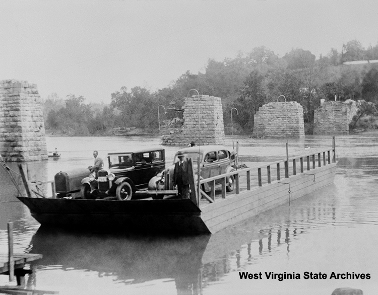 Ferry across the Potomac River at Shepherdstown, 1936. Charles Miller Collection, West Virginia State Archives (085909)