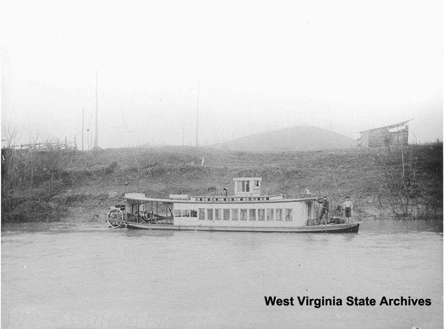 Capt. M. Williams's boat in Roane County, July 1917. Ralph Nestor Collection, West Virginia State Archives (079411)