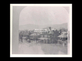 Stereoptican view of Wheeling houses during flood.