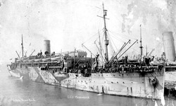 The <i>USS Madawaska</i> in port. National Archives and Records Administration