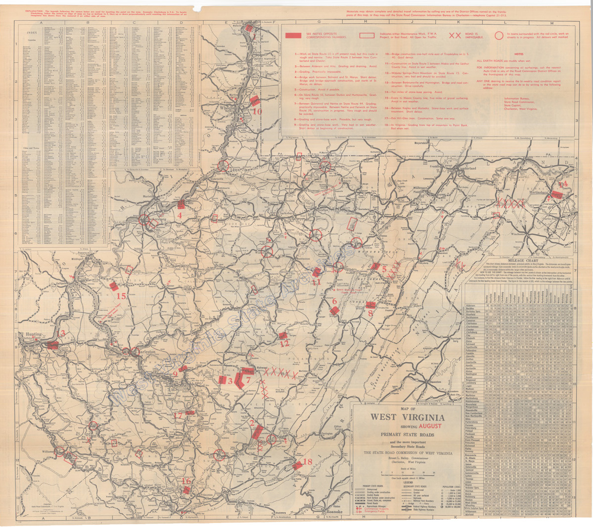 West Virginia Highway Map, 1934. (Ma61)
