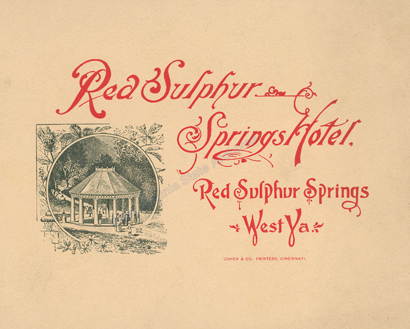 Booklet on Red Sulphur Springs Hotel, 1897. (Sc96-86)