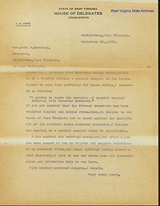 Lewis Lantz Letter to Gov. Cornwell regarding voting registration.