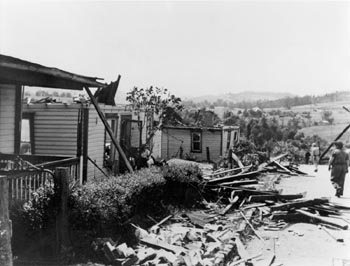 Homes de-roofed by tornado