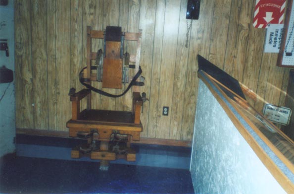 Old Sparky, the electric chair at the West Virginia Penitentiary.
Photo by Barbara Jean Cochran.