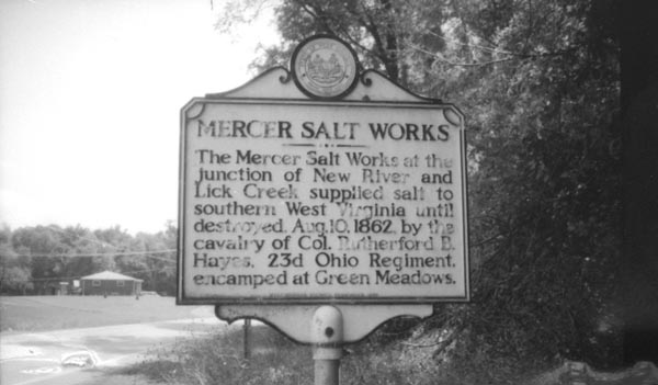 Mercer Salt Works highway marker