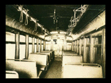 Interior view of Fairmont and Clarksburg Traction Company car No. 18.