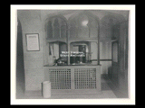 Interior view of Ohio Valley Hospital showing doctors registry and telephone operator.
