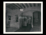 Interior view of Ohio Valley Hospital showing information desk and main elevator.