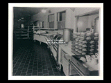 Interior view of Ohio Valley Hospital showing the cafeteria for nurses with trays and dinnerware.