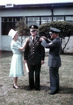 Dale Bailey with his mother Susie and brother MSGT Gerald Bailey at Dale's commissioning ceremony, August 1967
