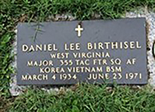 Military marker for Maj. Birthisel in Cunningham Memorial Park. Courtesy Deborah Birthisel