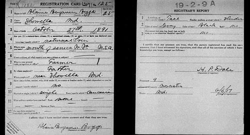 Boggs Draft Registration Card