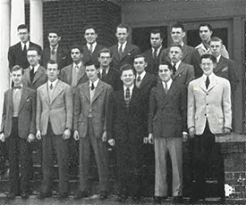 Kappa Alpha Order at West Virginia Wesleyan. James Bolyard is in the top row, third from right. <i>Murmurmontis</i>, 1943