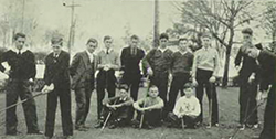 The 1936 <i>Triadelphian</i> shows George (front row, left) on the school's golf team