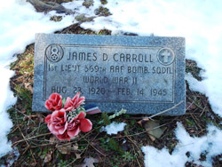 Headstone for Lt. James D. Carroll, Maplewood Cemetery. Courtesy Cynthia Mullens