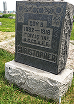 Headstone for Guy B. Christopher in Fairview Cemetery. Courtesy Cynthia Mullens