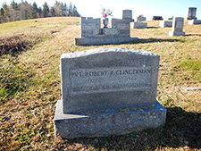 Headstone for Pvt. Robert Clingerman Jr. in Elkins Memorial Gardens. Courtesy Cynthia Mullens