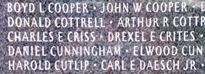 Name on Veterans Memorial