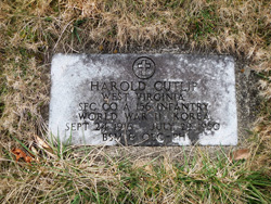 Gravestone for Sgt. Harold Cutlip in Walker Memorial Cemetery and Gardens, Summersville. Courtesy Cynthia Mullens