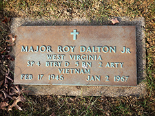Military marker for Major Roy Dalton Jr. in Beverly Hills Memorial Gardens. Courtesy Cynthia Mullens