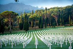 Lithograph of the Florence American Cemetery, which is the final resting place to more than 4,000 Americans who gave their lives in World War II. American Battle Monuments Commission