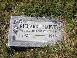 Headstone for Richard E. Harvey in Mt. Israel Cemetery. Courtesy of Cynthia Mullens