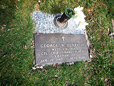 Military grave marker for George W. Henry Jr. in Forest Lawn Memorial Gardens. Courtesy Cynthia Mullens