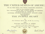 Purple Heart certificate