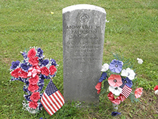 Military headstone for Cpl. Howard Wade Jackson in East Oak Grove Cemetery. <i>Find A Grave</i> photo courtesy Victor Vilionis