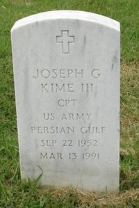 Headstone for Capt. Joseph G. Kime III at Arlington National Cemetery