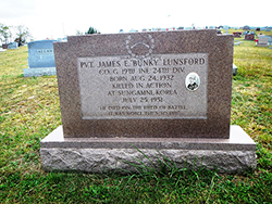 Headstone for Pvt. James E. 