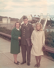 Katie, Larry, and Sharon Martin as Larry prepares to leave for Vietnam. Courtesy Sharon Martin Orr