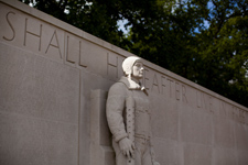 The Tablets of the Missing at Cambridge American Cemetery include the names of more than 5,000 Americans who were considered Missing in Action or lost or buried at sea from World War II. Photo credit: Warrick Page, courtesy American Battle Monuments Commission