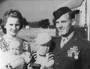 The James Mayenschein Family: Inez, Patty, Jimmy, Rusty. Summer of 1944