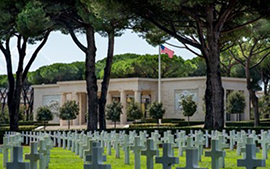 Sicily-Rome American Cemetery is the final resting place or memorial to nearly 8,000 Americans that gave their lives in World War II. Lithograph courtesy American Battle Monuments Commission