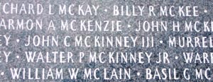 Names on Veterans Memorial