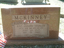 Family marker for Joseph Stanley McKinney in Rube Howerton Cemetery. Find A Grave photo courtesy of Patricia Fuller Meadows