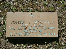 Military marker for Joseph S. McKinney. Find A Grave photo courtesy of Patricia Fuller Meadows
