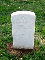 Marker for Woodrow W. Phillips in Danville, Virginia, National Cemetery. <i>Find A Grave</i> photo courtesy Janice Hollandsworth