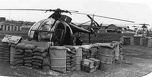 Pictured is an OH-6A from the Air Cavalry Troop, 11th Armored Cavalry like the one that Pfc. Powell would have been on as a door gunner. Courtesy Vietnam Helicopter Pilots Association, permission granted by John Conway