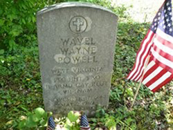 Grave marker for Pfc. Wavel Wayne Powell in Kopperston Community Cemetery. <i>Find A Grave</i> photo courtesy Allen Hathaway, 11th Armored Cavalry Regiment Killed in Action
