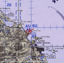 Map indicating where UH-1H (Tail No. 66-16442) was located