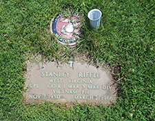 Grave markers for Stanley Riffle in Suncrest Cemetery, Find A Grave Memorial Number 137106174; used with permission