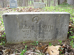 Military headstone for Pvt. Bulah Smith in Richmond Cemetery. Find A Grave photo courtesy of Russell E. Bennett Jr. 