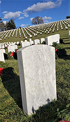 Cenotaph for Pete Sotirakis in the West Virginia National Cemetery; note the wording of 