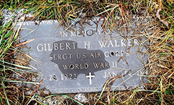 Memorial headstone for Sgt. Gilbert Walker in Lewis County Memorial Gardens. Courtesy Cynthia Mullens