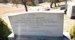 Gravestone for Lt. Phil Holland Williams, Maplewood Cemetery. Courtesy Cynthia Mullens